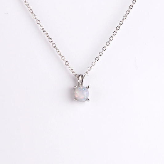 Elegant Women Pendant Necklaces Creative Round White Pink Blue Zinc Alloy Necklace Birthday Anniversary Gifts For Wife