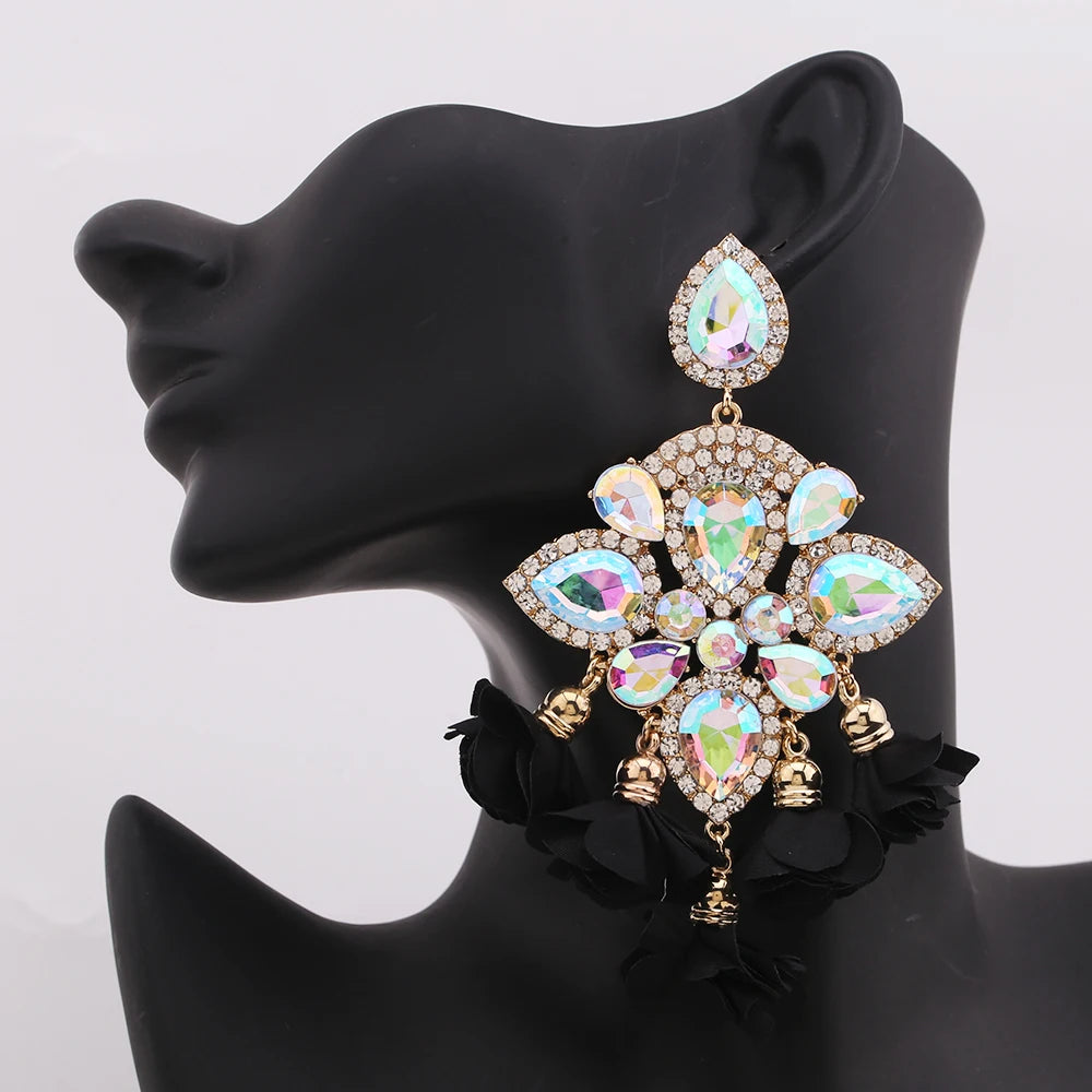 New Earrings Tassel Drop Earring Jewelry Earrings For Women Crystal Earrings Crown Dangle Earrings Long Earrings Boho Earings