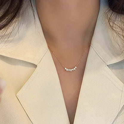 Necklace with geometric pendant CZ silver plated 925 or 18 carats, exquisite jewelry for women, wedding day, gift
