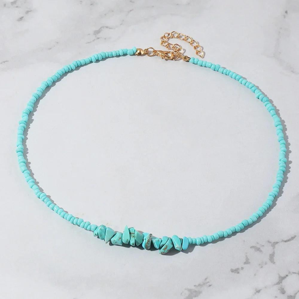 Bohemian Handmade Colorful Beads Chain Fashion Necklaces Tassels Pearl Pendant Jewelry For Women Accessories N0368
