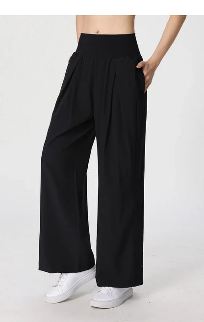 Yoga Pants Women's Loose Running Casual Pants Spring Summer Breathable Wide Leg Flare Outer Wear Sweatpants