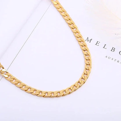 Classic High Quality Smooth Lock Chain Necklace for Women Collar Gold Color Chunky Thick Link Grunge Jewelry Steampunk Men Gift