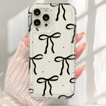 Pink Hear Bow Phone Case for Xiaomi Redmi Note 13 Pro Plus 5G 12 4G 11 10 Pro 9 11S 10S 9S  12C 13C Airbag Anti-fall TPU Cover