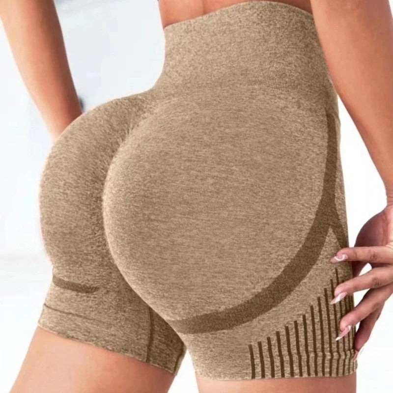 Women Yoga Shorts High Waist Workout Shorts Fitness Yoga Lift Butt Fitness Ladies Gray Yoga Gym Running Short Pants Sportswear