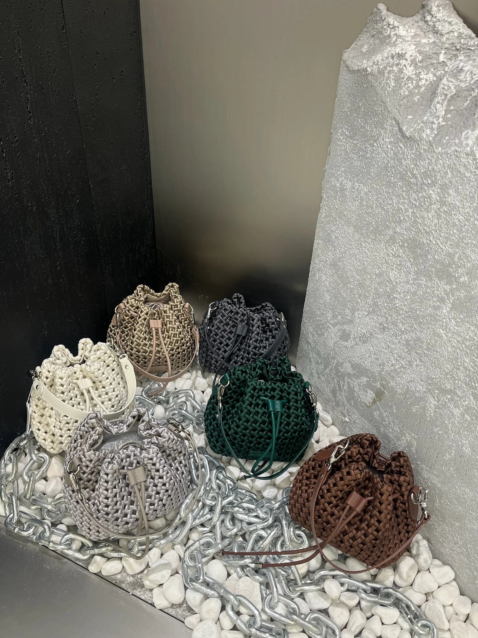 Tote bag woman Bucket bag handbags for women Nylon underarm purse European-style hand-woven bag for women