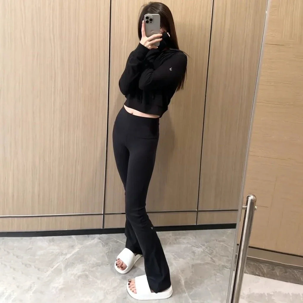 Women Wide Leg High Stretch Yoga Leggings Naked Feeling Compression Fitness Workwear with pockets Yoga Pant