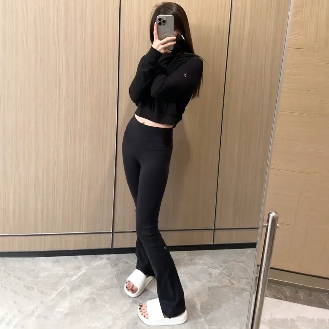 Women Wide Leg High Stretch Yoga Leggings Naked Feeling Compression Fitness Workwear with pockets Yoga Pant