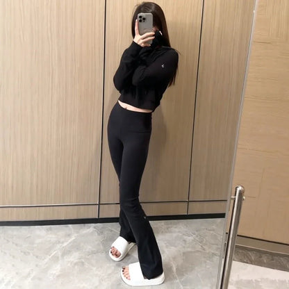 Women Wide Leg High Stretch Yoga Leggings Naked Feeling Compression Fitness Workwear with pockets Yoga Pant