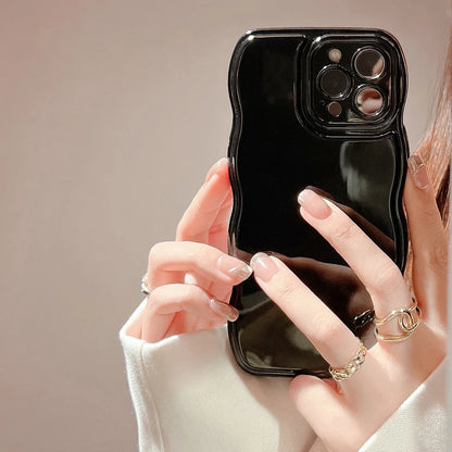 New Men Women Wave Phone Case For iPhone 12 13 14 15 16 Pro Max Shockproof Dissipate Heat Silicone Soft Cases Protective Shell