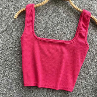 Tank Top Women Sexy Backless Y2k Top Slim Fit Bottoming Blouse Solid Crop Top Sleeveless Camis Mujer