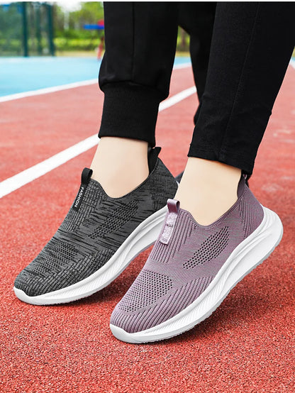Women's Shoes 2024 Spring New Lightweight, Comfortable, and Fashionable One Step Anti slip Leisure Breathable Walking Shoes