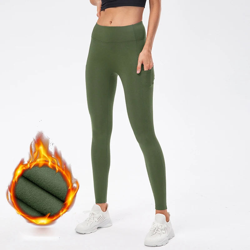 Yoga Pants Women Warm Leggings for Fitness Fleece Warm Winter Stretchy Running Tights Leggings Gym Sport Yoga Leggings