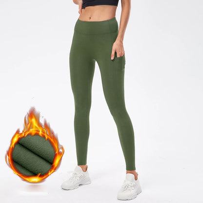 Yoga Pants Women Warm Leggings for Fitness Fleece Warm Winter Stretchy Running Tights Leggings Gym Sport Yoga Leggings