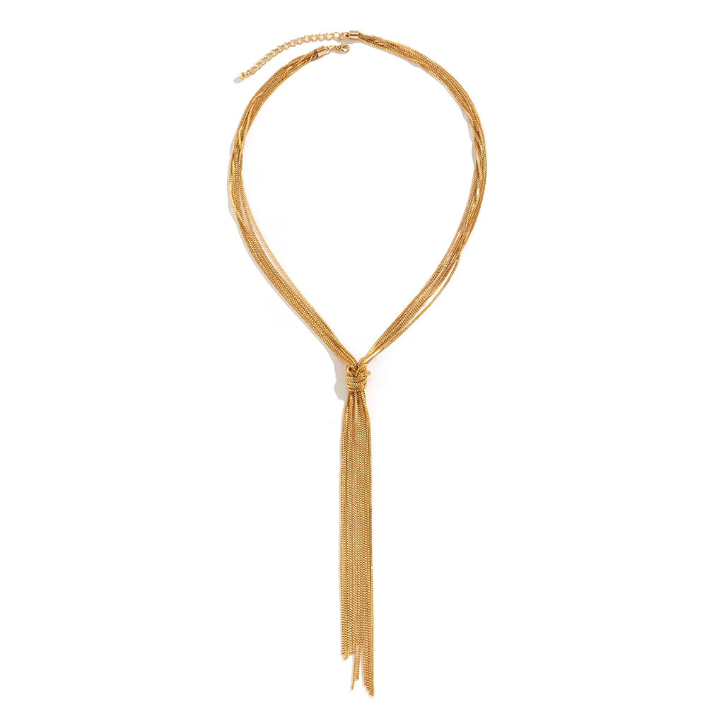Long Chain Knotted Necklace for Women Trendy Charms Tassels Necklaces 2023 Fashion Wedding Neck Jewelry Accessories Female Girls