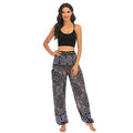 Women's Yoga Pants Printed Ethnic Style Loose Yoga Trousers Bloomers High Waist Fitness Sports Crotch Dance Palazzo Sweatpants