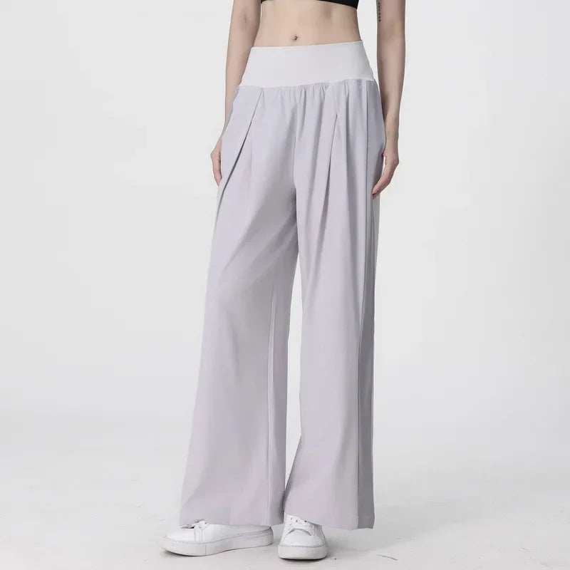 Yoga Pants Women's Loose Running Casual Pants Spring Summer Breathable Wide Leg Flare Outer Wear Sweatpants