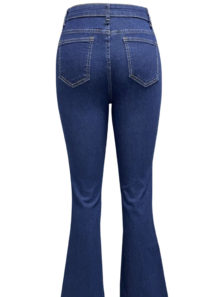 Women Fashion Vintage  Washing Denim Long Pant Wide Leg High Waist Jeans 2025 New Lady Summer Commuter Y2k  Denim Trousers