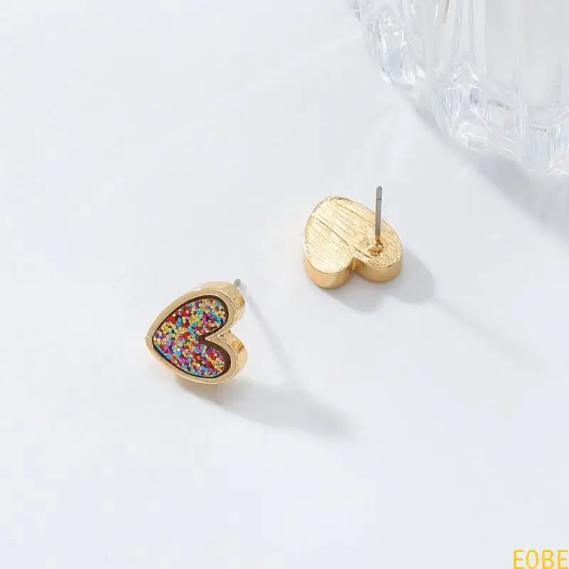E0BE Creative Heart Earrings A Must Have Ear Studs Charm For Trendy Women's Wardrobe