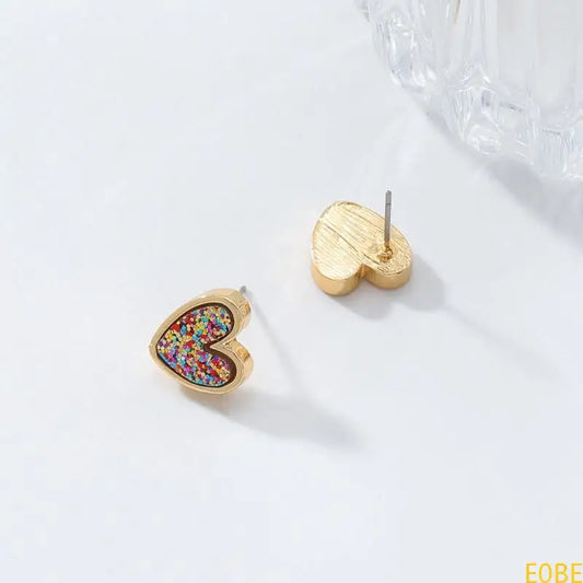 E0BE Creative Heart Earrings A Must Have Ear Studs Charm For Trendy Women's Wardrobe