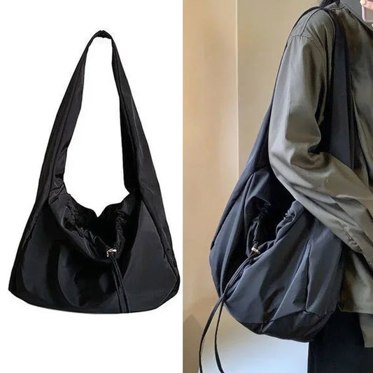 Women Bag New Nylon Bucket Fashion Solid Zipper SOFT Shoulder Bag Purses and Handbags Luxury Designer Black Tote Bag сумка