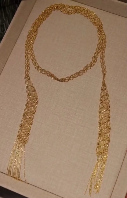 Unique Original Design Women's necklaces Sterling Silver Tiny Beads Ribbon Necklace wome 	 present new year's accessories