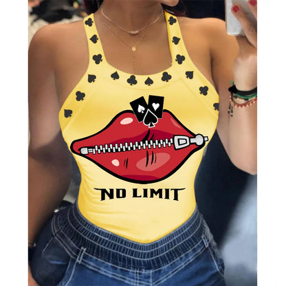 Y2K Vest Sexy Camisole Top Printed Vest 25 Colors Size 6 Spicy Girl Sexy Tight Summer U-Neck Basic Versatile Fashion Camis Tops