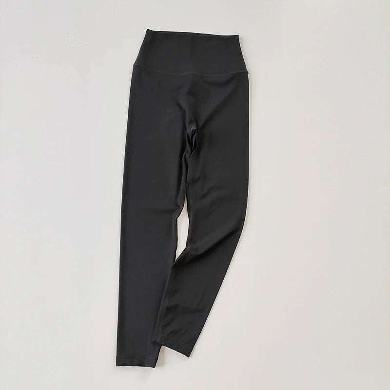 Yoga Pants Without Embarrassment and Nudity Women's High Waisted and Belly Closed Runningtight Fitting Traceless Fitness Legging