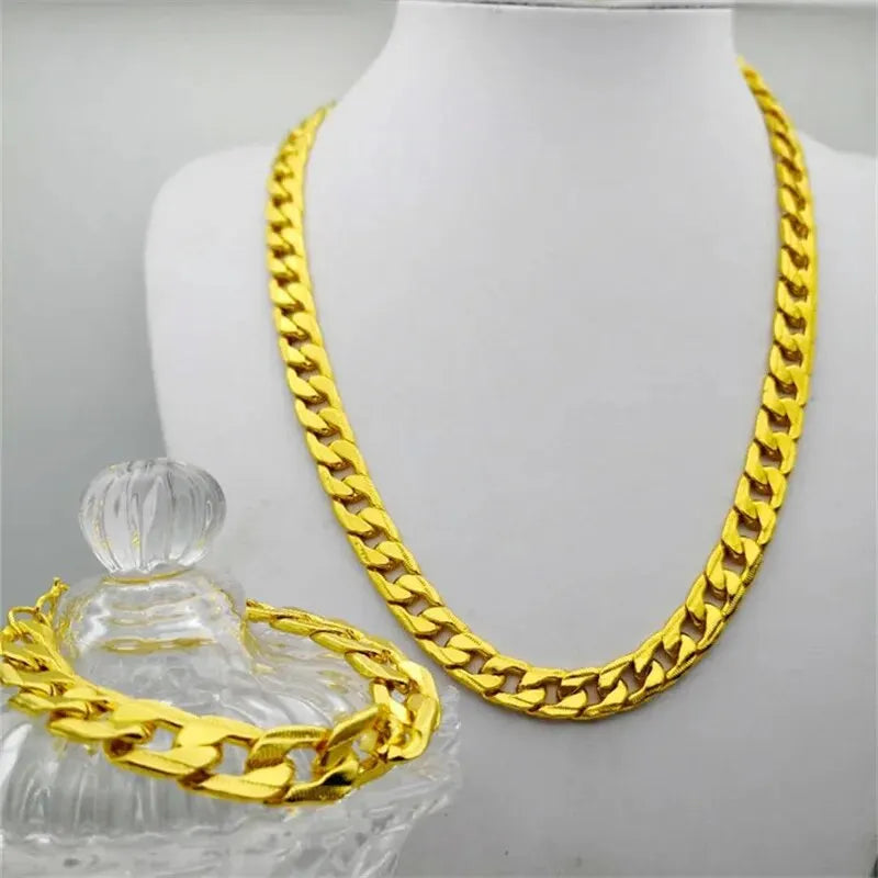 Classic High Quality Smooth Lock Chain Necklace for Women Collar Gold Color Chunky Thick Link Grunge Jewelry Steampunk Men Gift