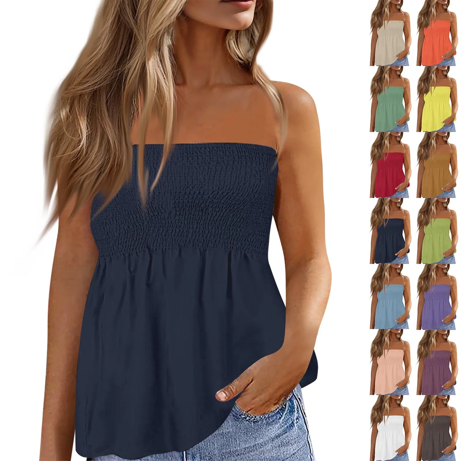 Women Clothes Off Shoulder Corset Tops Summer 2025 T-Shirts Vintage Aesthetic Clothing Women Tube Top Streetwear Sleeveless Top