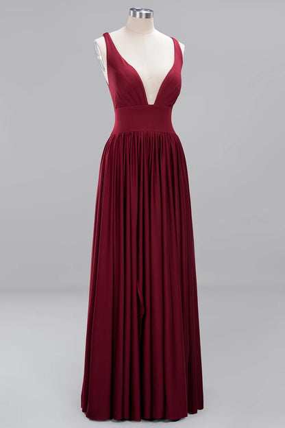 Women Evening Dresses 2023 Sister Group Sexy Split V Neck Backless Sleeveless Formal Wedding Party Prom Gowns Bridesmaid Vestido