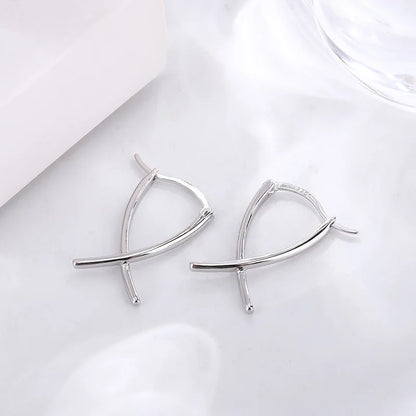 Trendy Jewelry Simply Earrings Unique Geometry Earrings For Women Gift Earings Fashion Jewelry Korean Silver Color Earrings