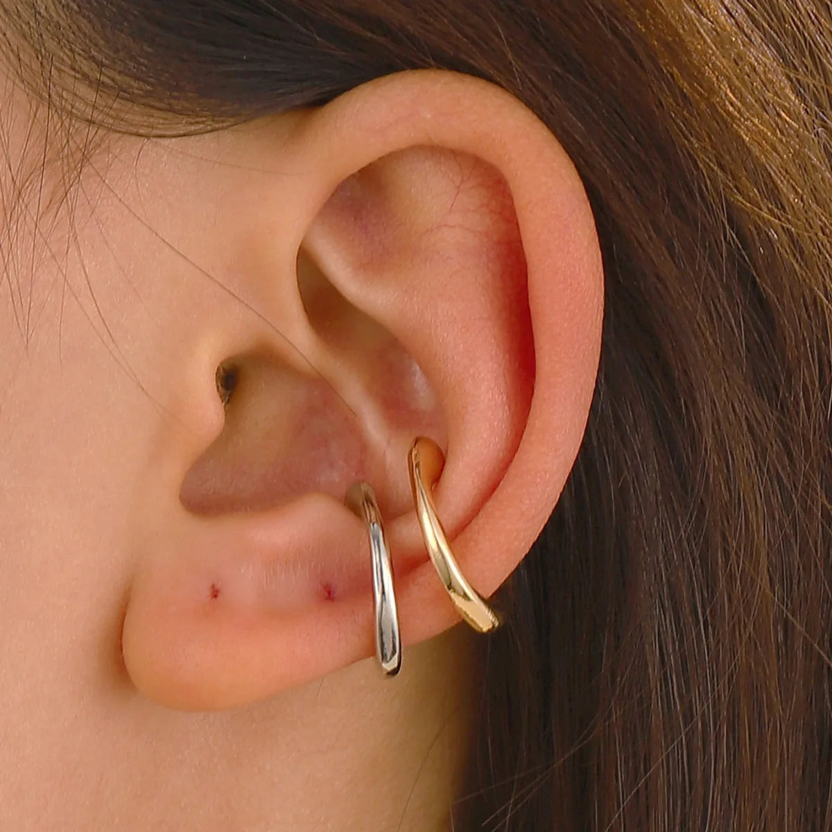 Golden Earrings without Piercing Geometric Round Ear Cuff Minimalist Cartilage Earrings Women Simple Jewelry
