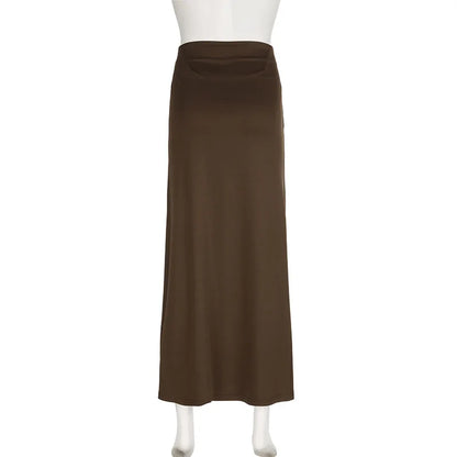 Skirts Women Long Skirt A Line Slim Bodycon Streetwear Club High Waist Sexy Elegant Splice Y2k Sheath Party Night Summer 2025