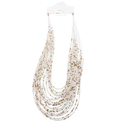 Multi Layer Bead Necklace Women Fashion Chain Girls Pendant Beads Choker Necklaces Elegant Jewelry Women Neck Chain Gift