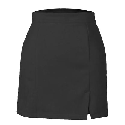 Skirts For Woman Women'S High Waist Faux Suede Side Split Short Skirt Roupas Femininas Traf Women 2024 Faldas  Mujeres New