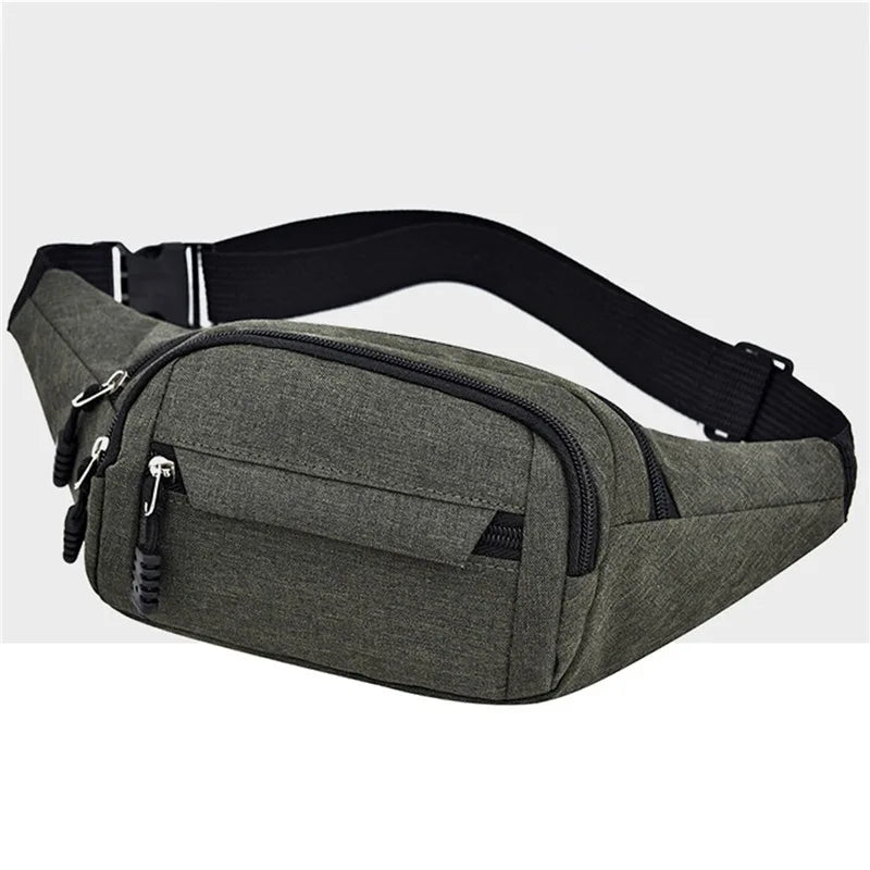 Men's and Women's Universal Models Waist Bag Fashion Crossbody Bags Sports Cell Phone Bags Solid Color Large Capacity Chest Bag