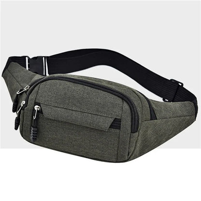 Men's and Women's Universal Models Waist Bag Fashion Crossbody Bags Sports Cell Phone Bags Solid Color Large Capacity Chest Bag