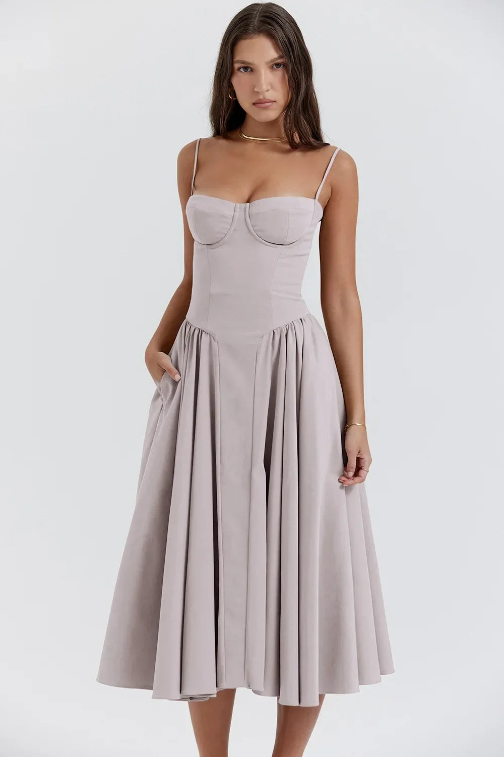 Beach Dress  Wedding Dresses for Women Summer Skirt Retro Long Skirt Simple Style Dopamine Wear Suspender Dress for Women