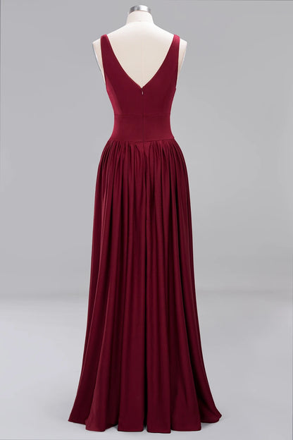 Women Evening Dresses Formal Occasion Sexy Split V Neck Backless Sleeveless Cocktail Dresses Wedding Party Prom Gowns Bridesmaid
