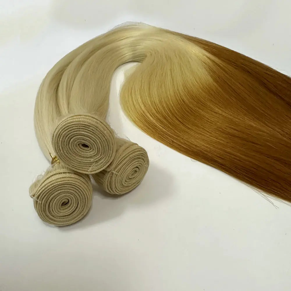 Hair Weave Two Dyed Ombre Color 613/30,Synthetic hair Blend Bundles 30 Inches Silk Straight Hair Extension Yaki Straight 100g