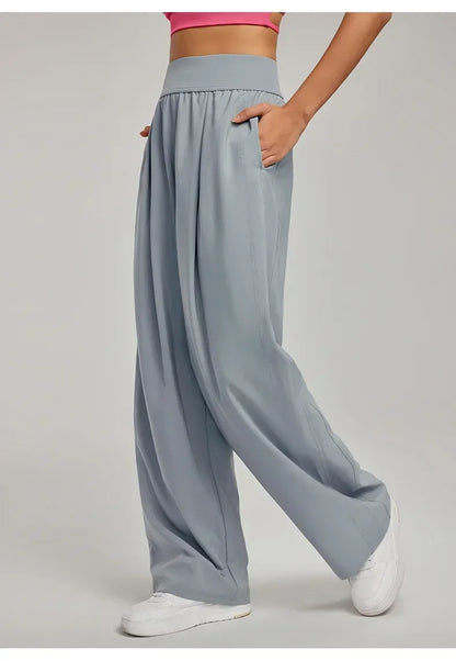 Yoga Sports Pants Women Loose Wide Leg Pants Casual High Waist Fitness Pants