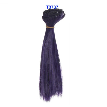 1pcs  Wig Refires Bjd Hair 15cm*100CM Black Gold Brown Green Pink Color Straight Wig Hair for 1/3 1/4 BJD Diy