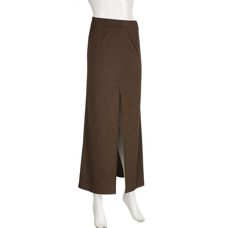 Skirts Women Long Skirt A Line Slim Bodycon Streetwear Club High Waist Sexy Elegant Splice Y2k Sheath Party Night Summer 2025