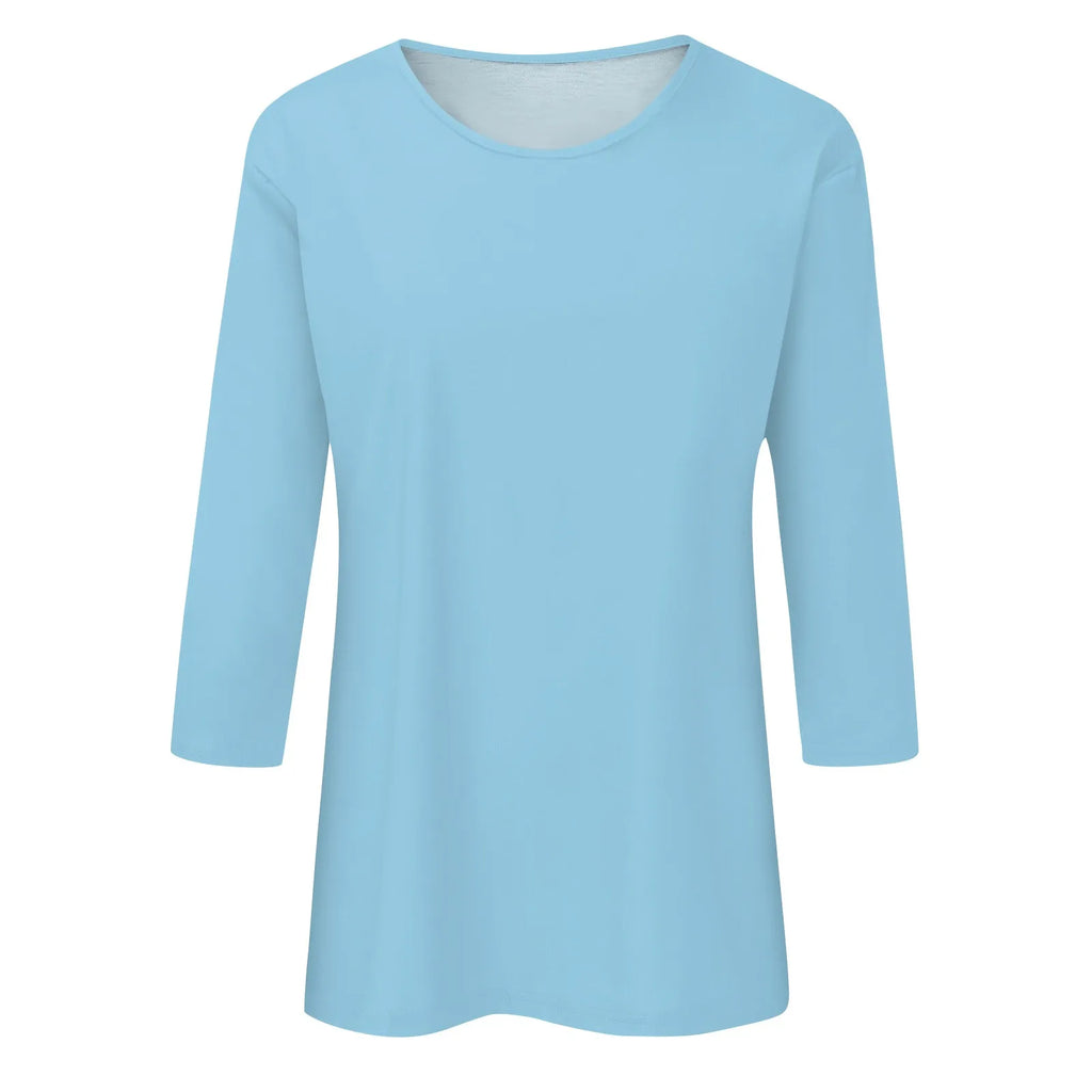 Women Summer Tops Round Neck Three Quarter Sleeve Comfortable Print T Shirt Blouse Women T Shirt muticolor t shirt tops