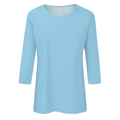 Women Summer Tops Round Neck Three Quarter Sleeve Comfortable Print T Shirt Blouse Women T Shirt muticolor t shirt tops