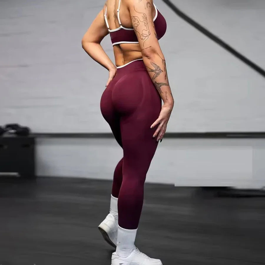 New Seamless Yoga Legging for Women Scrunch Butt Lifting Gym Legging Workout Yoga Pants Low Ribbed Waistband Sports Tights