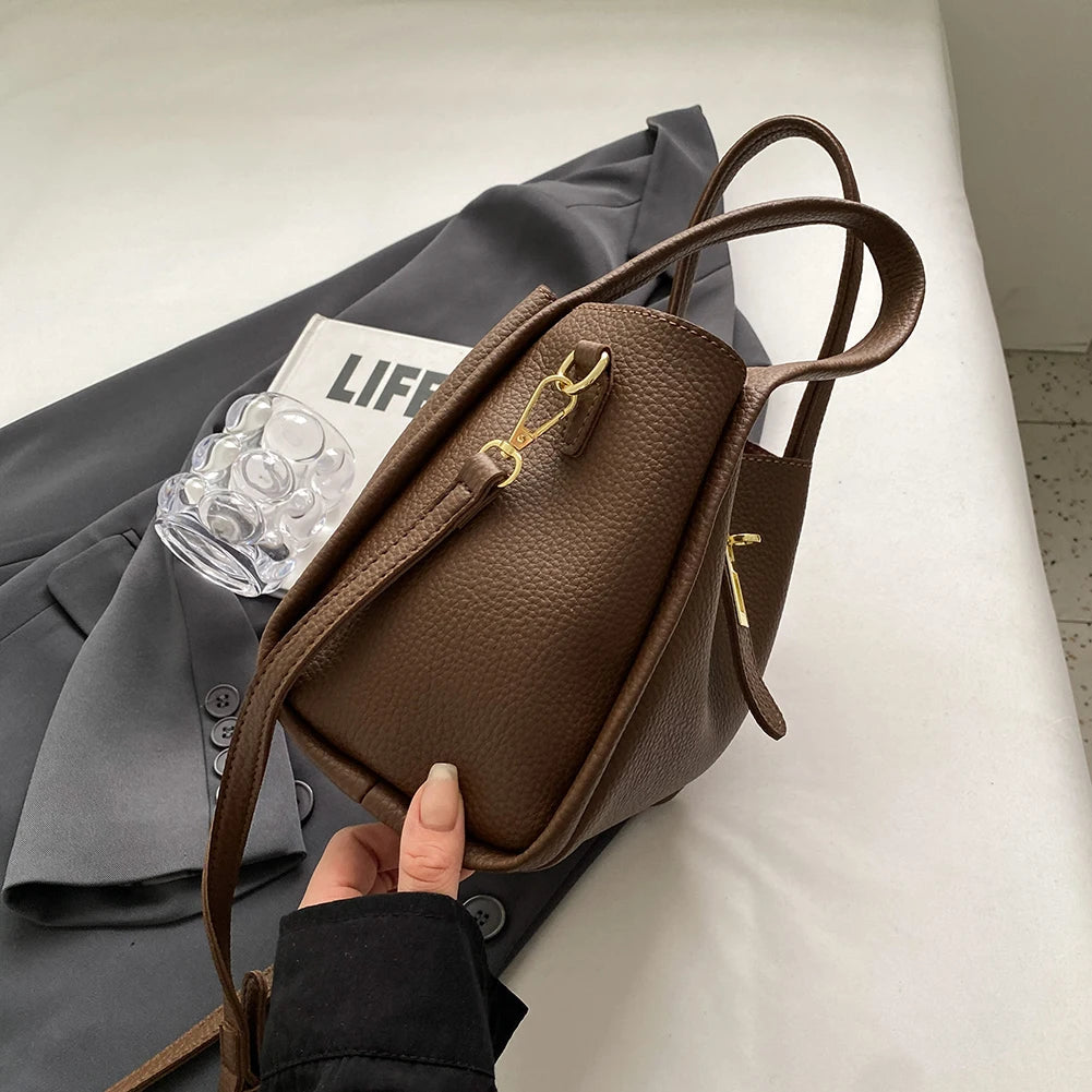 Stylish Bucket Bag for Women with Magnetic Closure Crafted from Durable PU Leather Ideal for Work and Travel Use