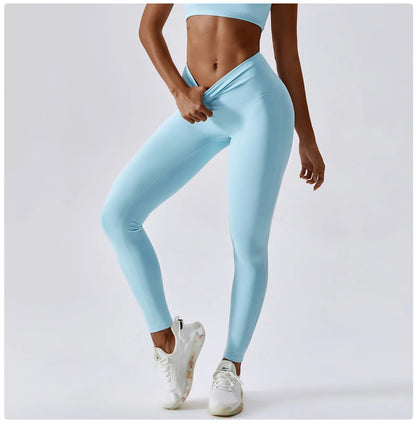 Women's Yoga Pants Nude Feeling Running Speed Dry Buttock Lifting Fitness Pants High Waist Tight Gym Push-Up Sweat Pants