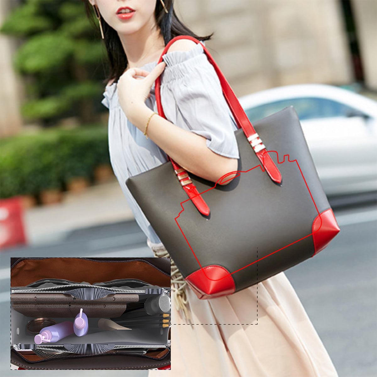 Women Make Up Cosmetic Bag Travel Handbag Nylon Large Container Make Up Case Organizer Bags Ladies Foldable Purse Clutch Bag