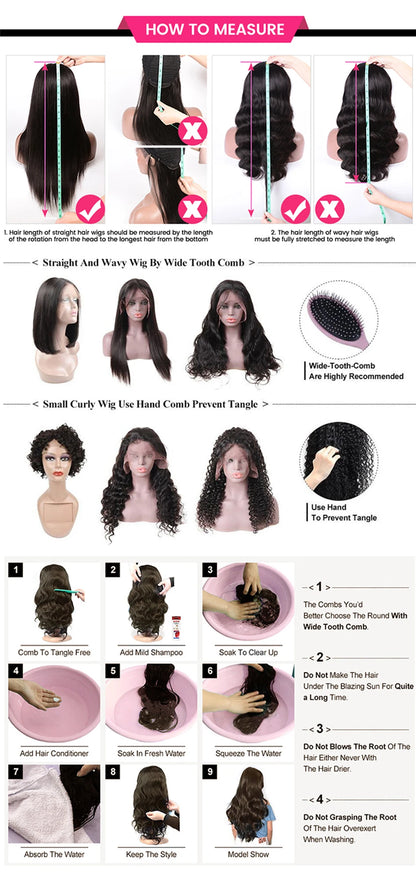 YAWAWE Hair Water Wave 13x6 HD Lace Frontal Wigs Brazilian Wigs 100% Human Hair For Women Deep Curly Wigs preplucked Precut